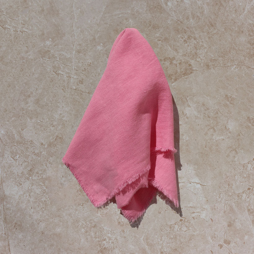 Frayed Linen Table Napkins | Rosé