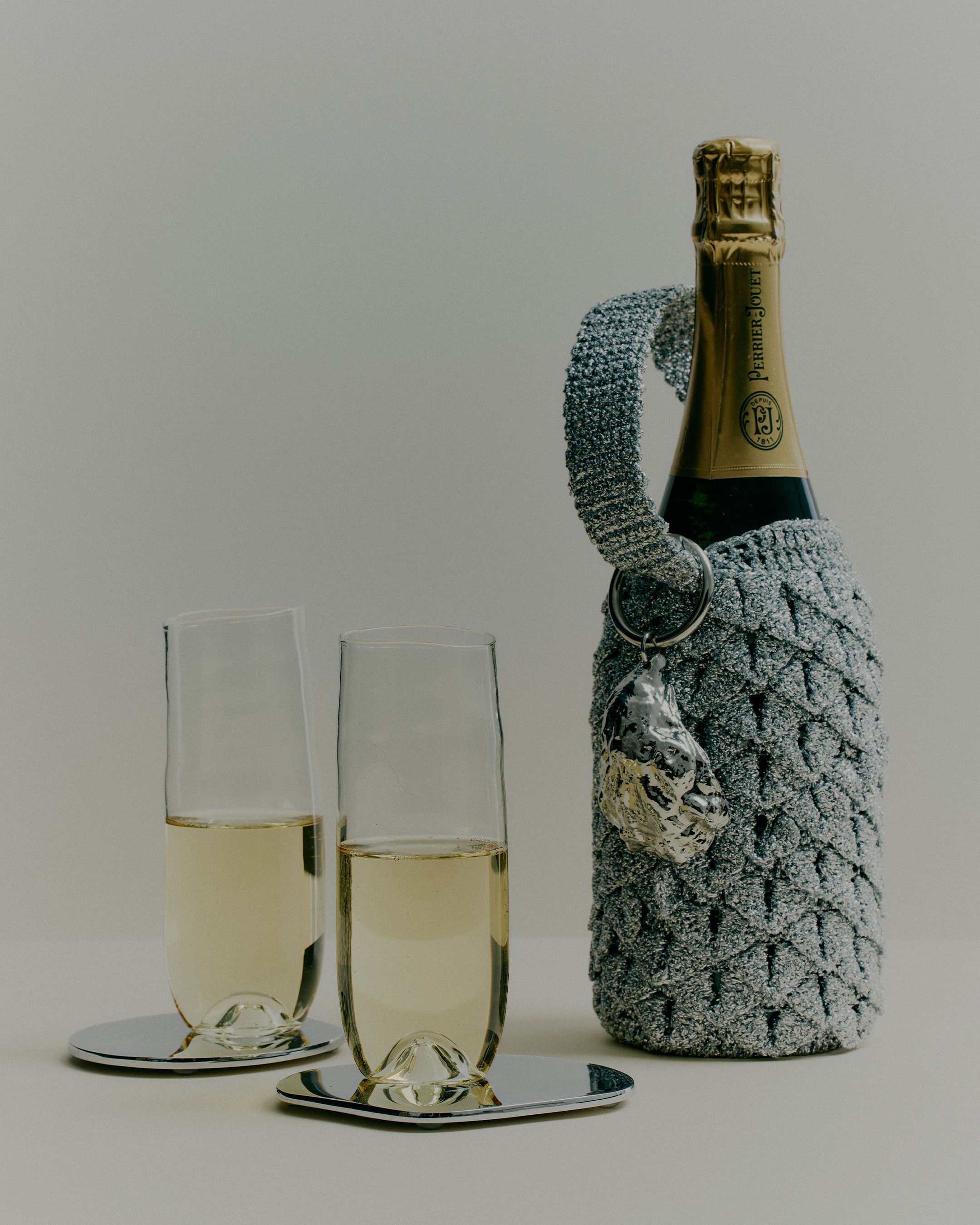Champagne Bottle Bag | Silver