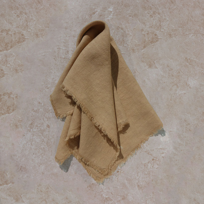 Frayed Linen Table Napkins | Pair